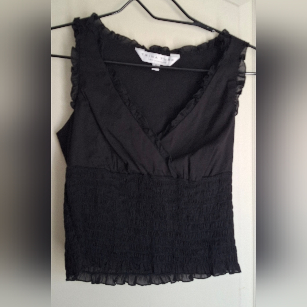 Trina Turk Elegant‎ Black Sleeveless Babydoll Y2n Sz S pet Whymsigoth Emo